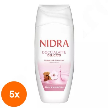 Set 5 x Nidra Shower Foam with Almond Milk Delicate, 250 ml...