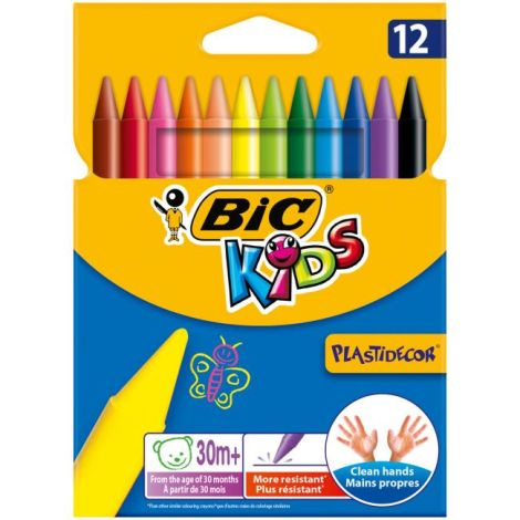 Plastic wax crayons resistant to breakage 12pcs