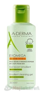 A-Derma Exomega Gel Lavant umývací gél 2v1 na telo a vlasy 200 ml