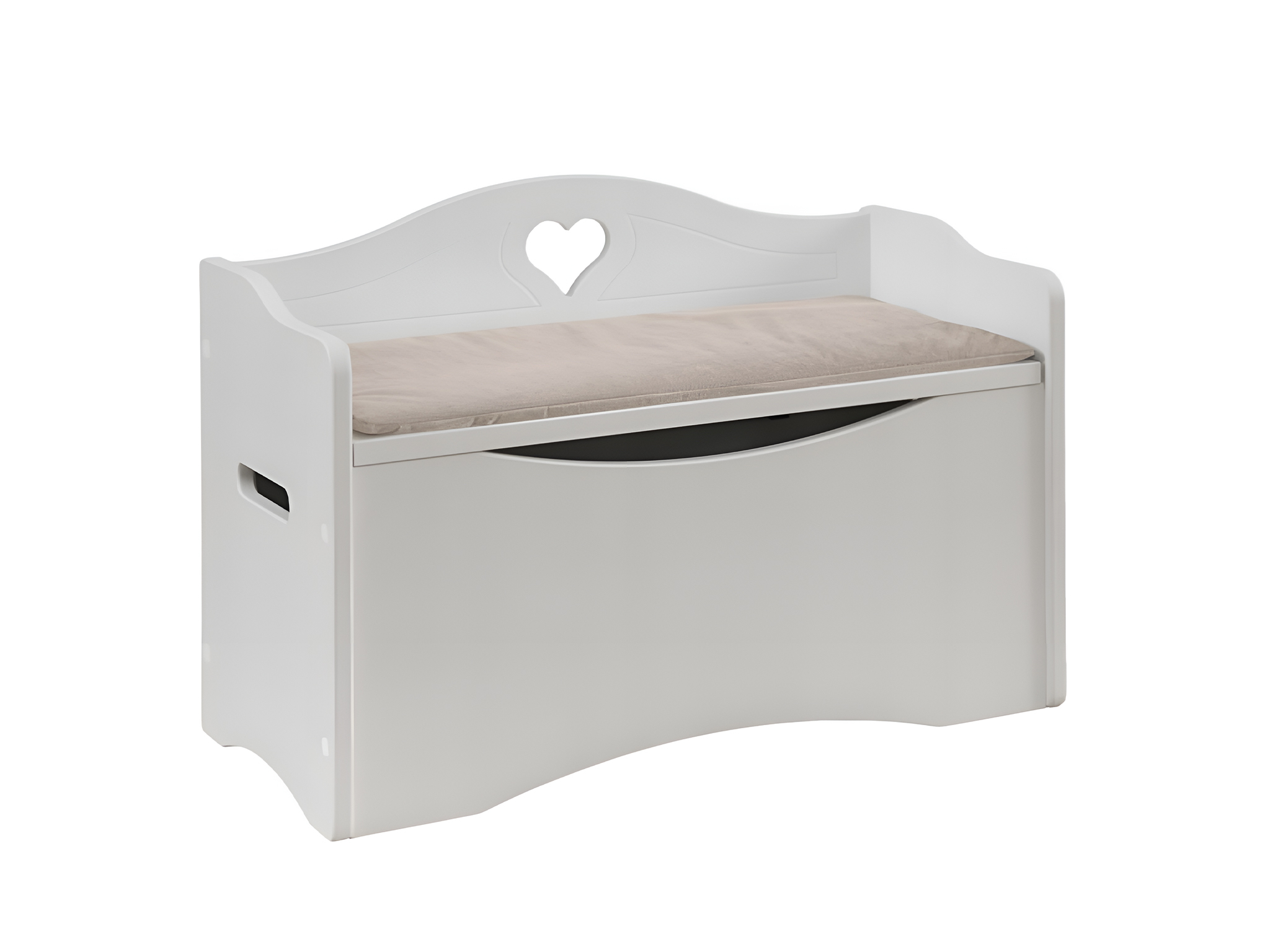 Toy box with heart motif - beige