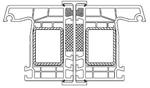 Tira de acoplamento branco/carvalho dourado tipo H para janelas e portas PREMIUM.