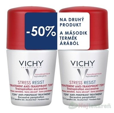 Vichy Antiperspirant Stress Resist 72h proti nadměrnému pocení Roll-on 2 x 50 ml