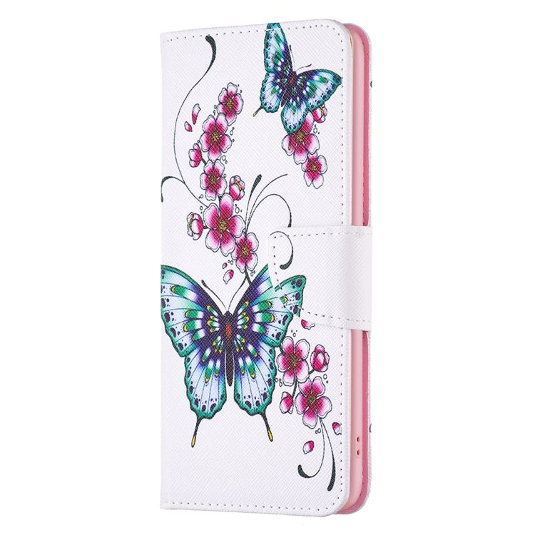 Knížkové pouzdro Trendy Colored case Motyl a květy – Xiaomi Redmi 12