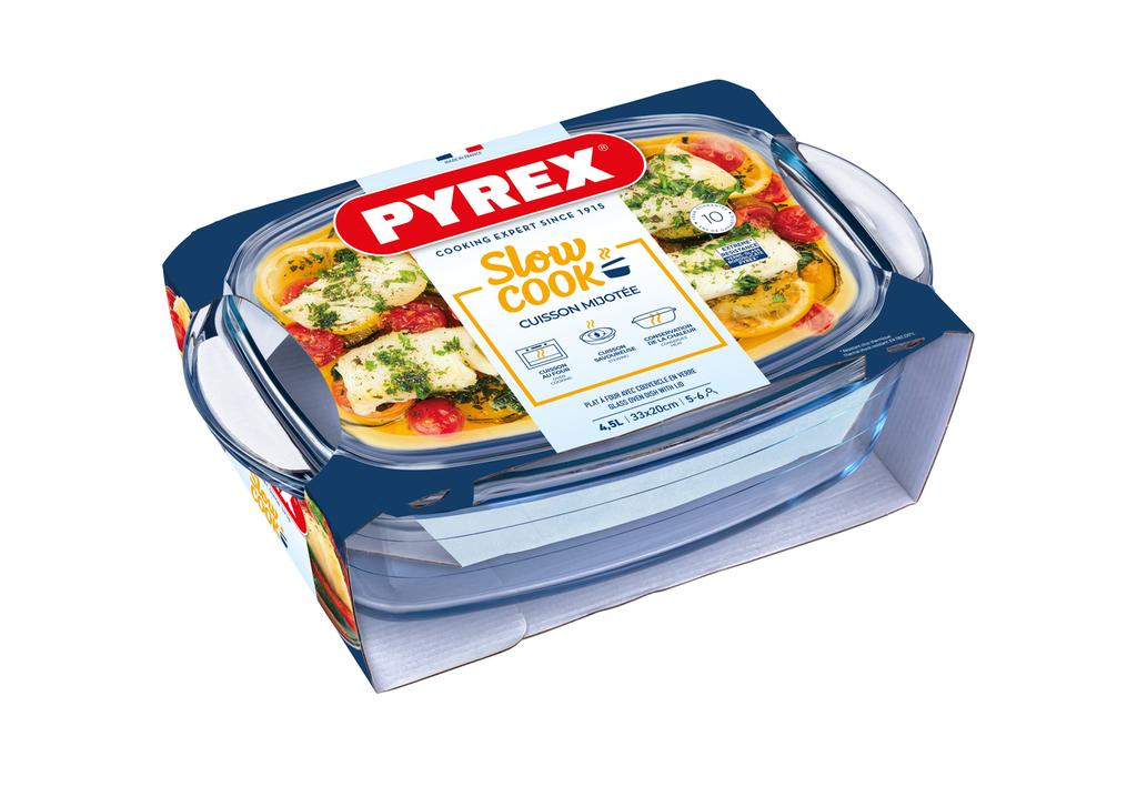 PYREX glass baking dish with lid 33x20cm/4.5l