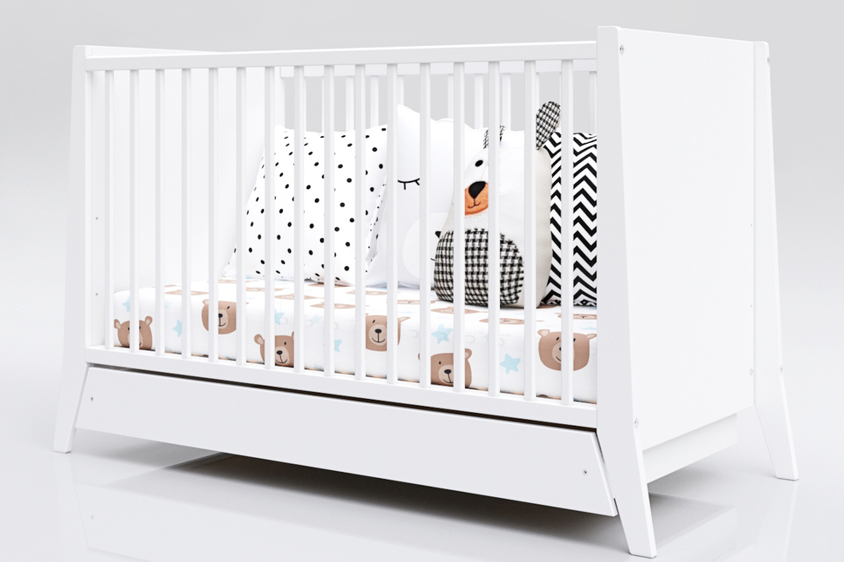 Kinderbett Cosmo 120x60 - weiß - Bett + Aufbewahrungsraum 120 x 60 cm