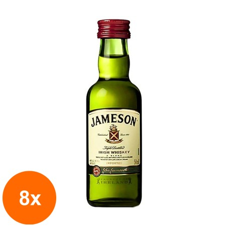 Conjunto de 8 x Irish Whiskey Jameson 40% Álcool, 50 ml ...