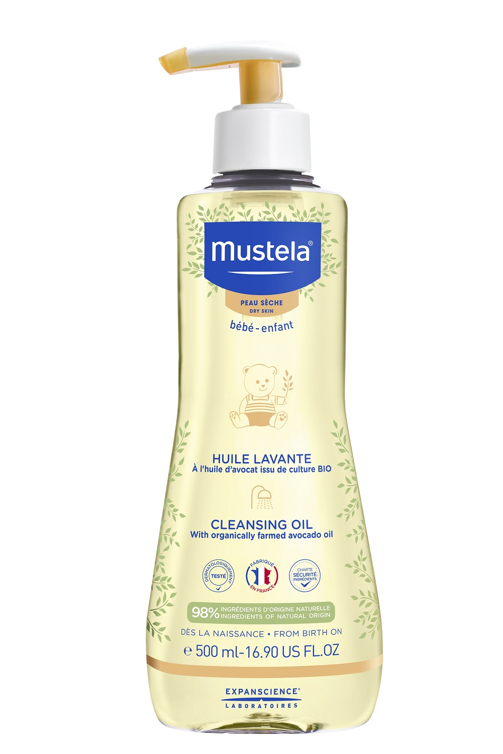 Mustela Ulei de duș și baie pentru piele uscată (CleansingOil) 500 ml