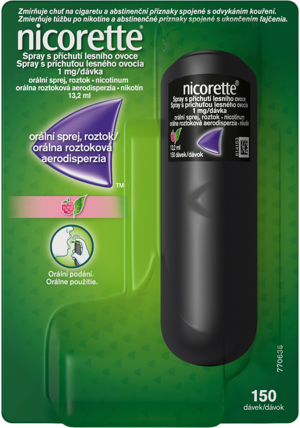 Nicorette Spray s příchutí lesního ovoce 1 mg/dáv orm.spr.sol. 1 x 13,2 ml
