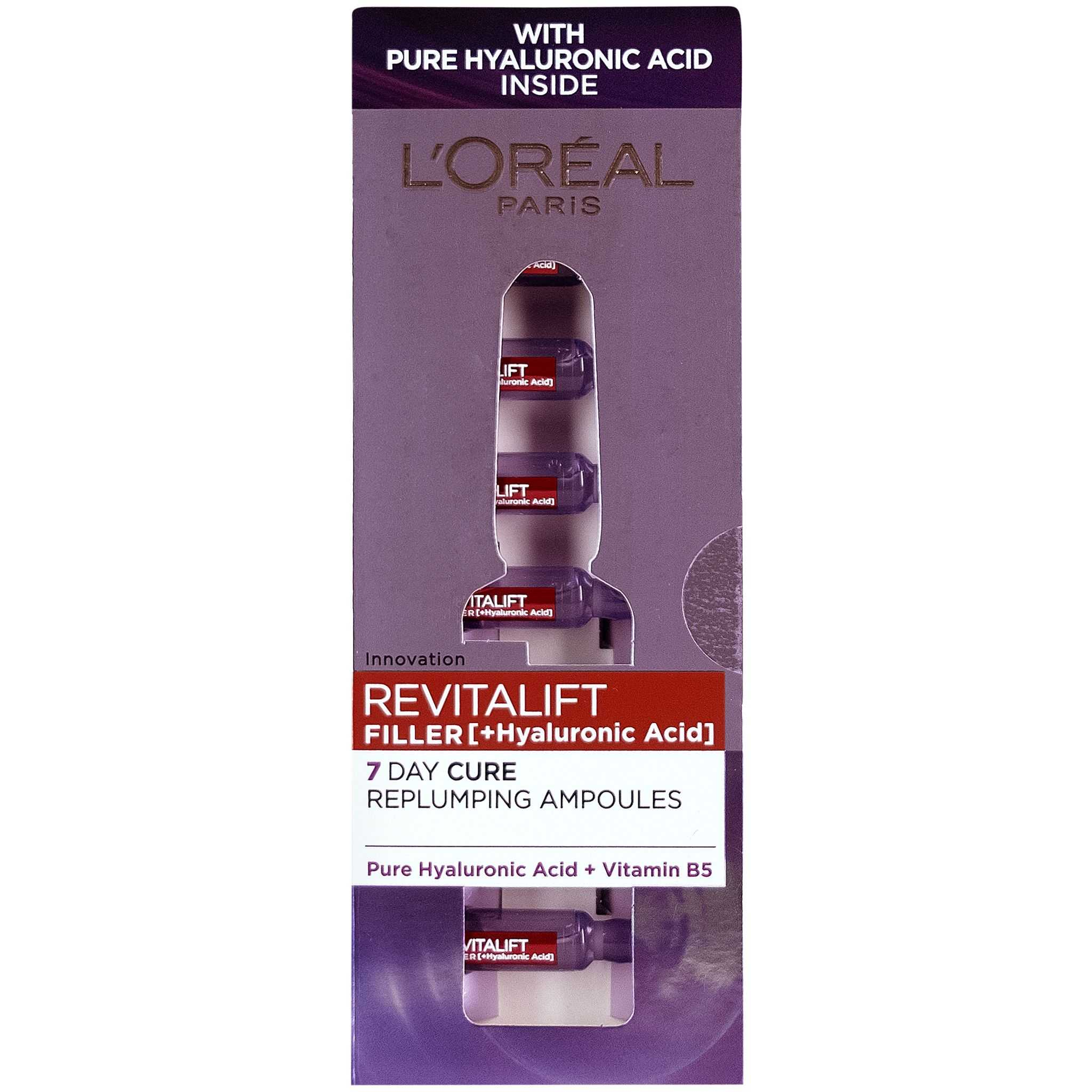L´Oréal Paris Ingrijire de umplere pentru piele cu acid hialuronic Revitalift Filler (Hyaluronic Acid) 7 x 1,3 ml