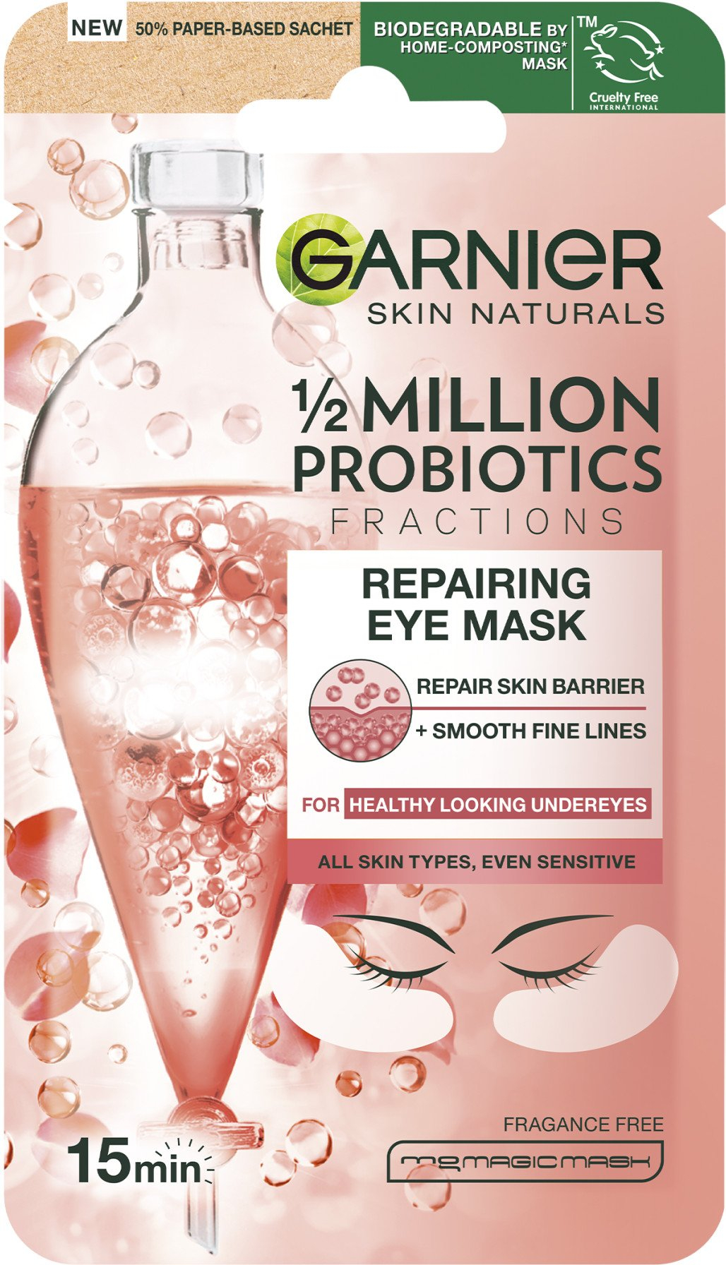 Garnier Skin Naturals očná textilná maska s probiotickými frakciami 6 g