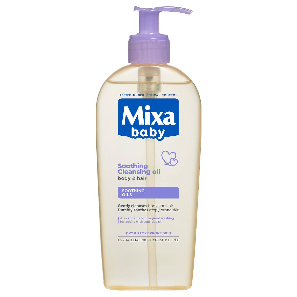 Mixa Baby Atopiance upokojujúci čistiaci olej na vlasy a pokožku so sklonom k ​​atopii 250 ml
