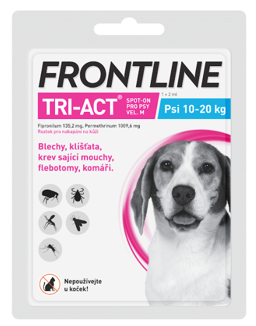 Frontline Tri-Act Spot-on pro psy M 10-20 kg 2 ml