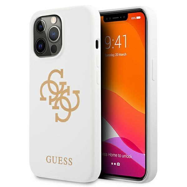 Cover per iPhone 13 / iPhone 13 Pro Guess 4G Logo Bianco