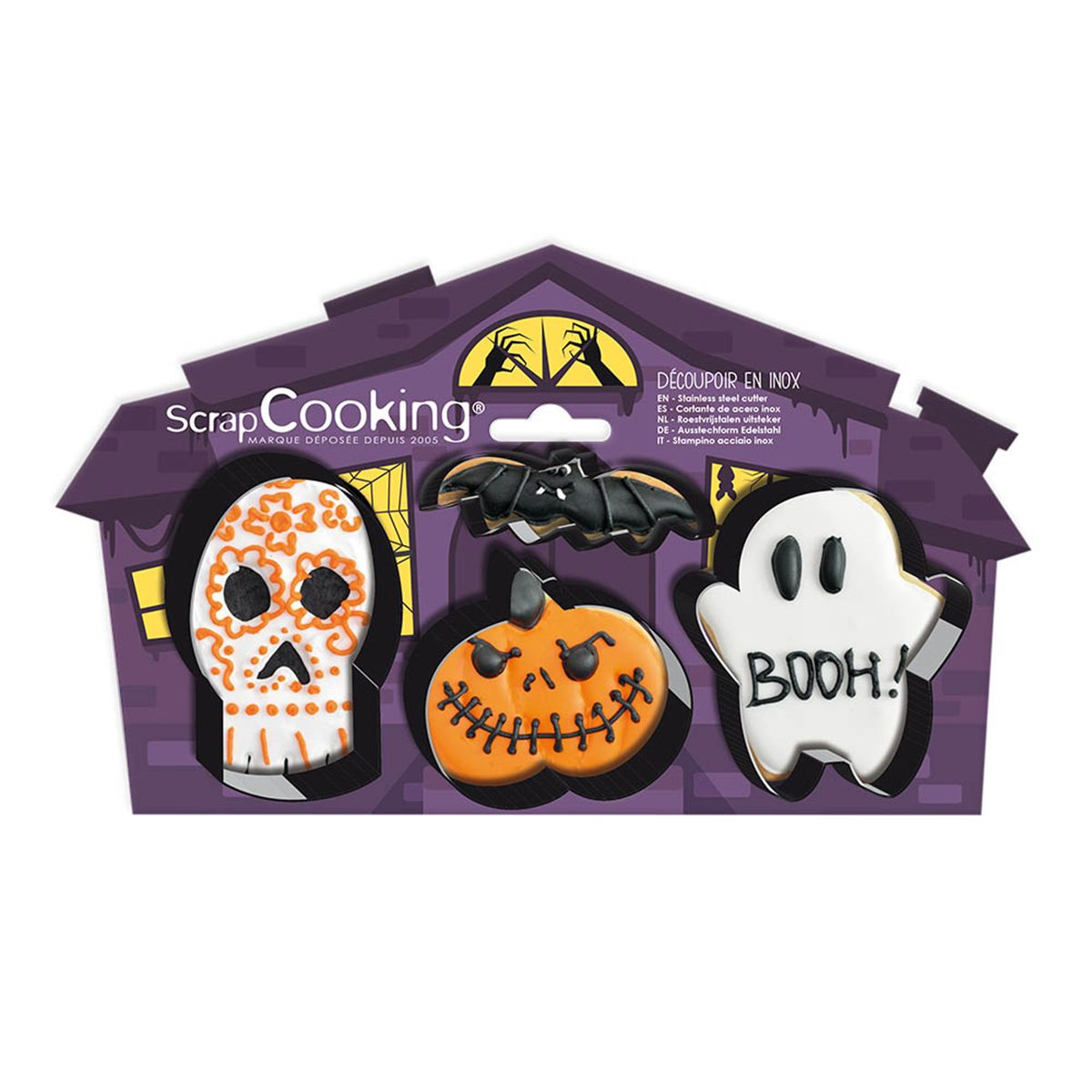 Conjunto de cortadores de biscoito - Halloween 4 pcs