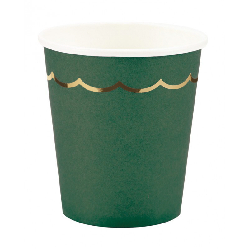 Cupa de hârtie Auriu / Verde