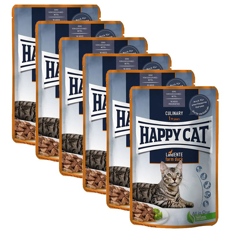 Happy Cat Culinary Land-Ente / rață 6 x 85 g