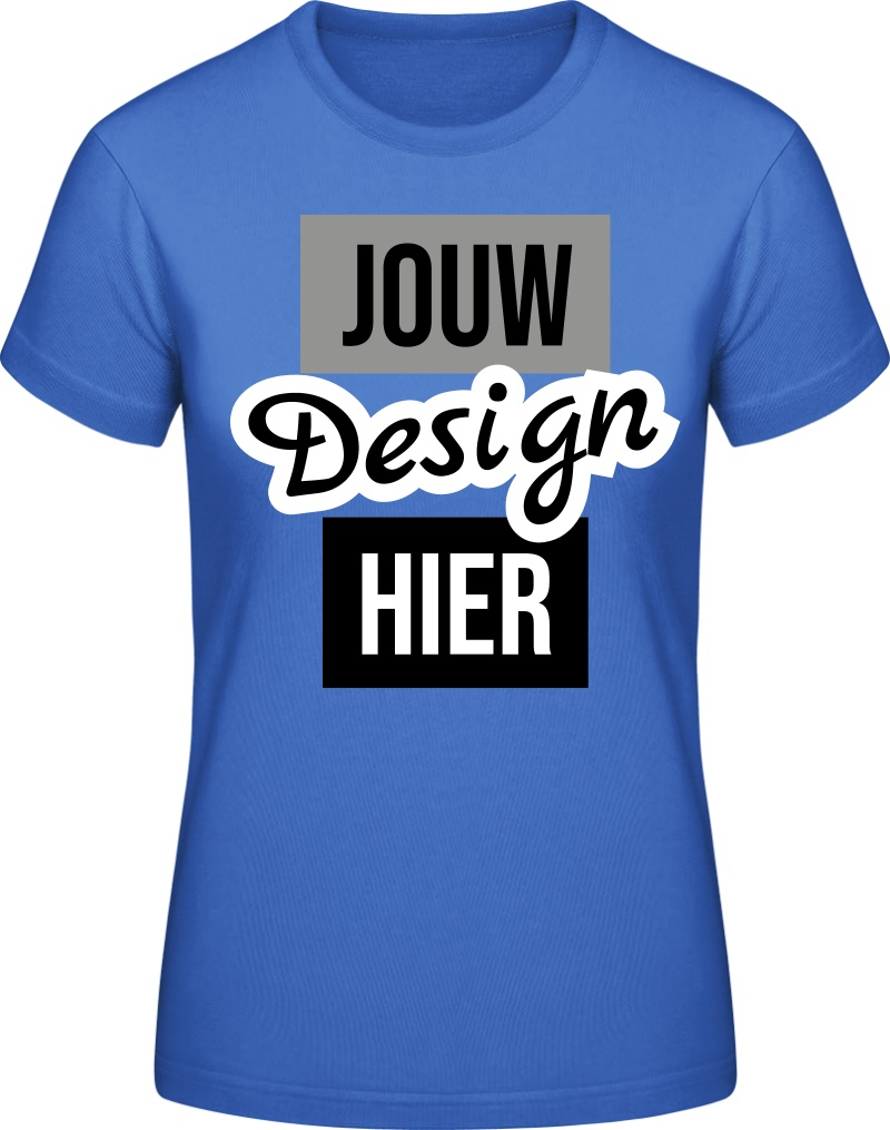 Dames #E190 T-Shirt bedrukken - Koningsblauw - S
