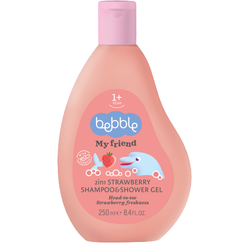 Detský šampón a sprchový gél 2v1 jahoda Bebble 250 ml