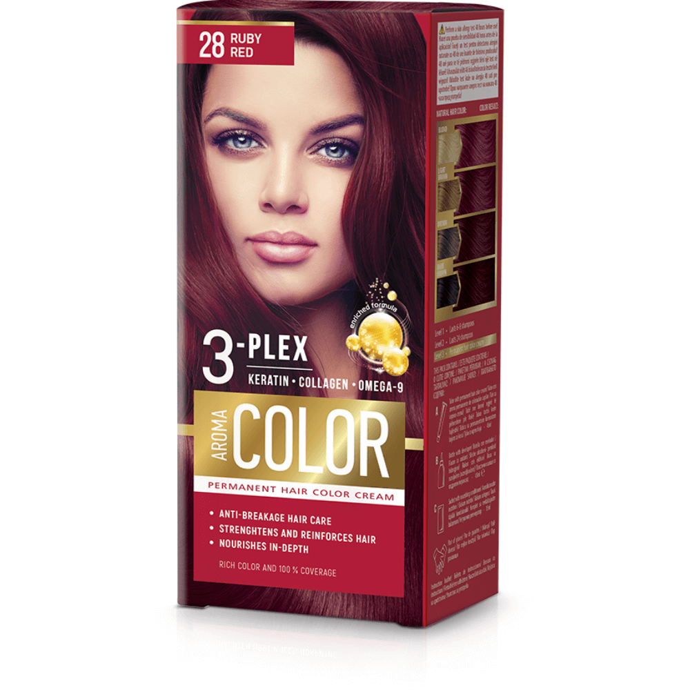 Aroma Color Farba na vlasy - rubínovo červená č.28