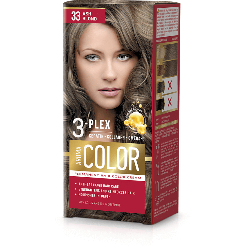 Tinte para el cabello - Rubia Ceniza n.º 33 Aroma Color