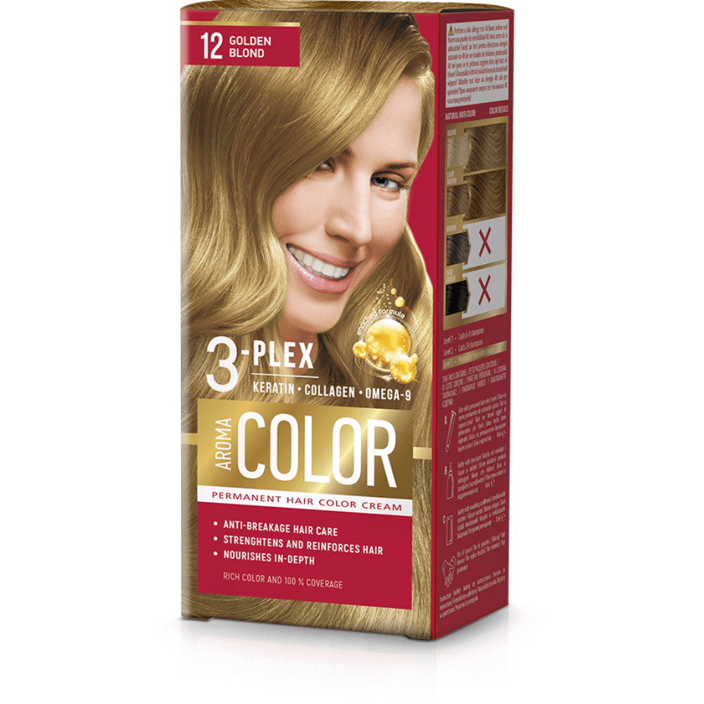 Cor do cabelo - Loiro Dourado nº 12 Aroma Color