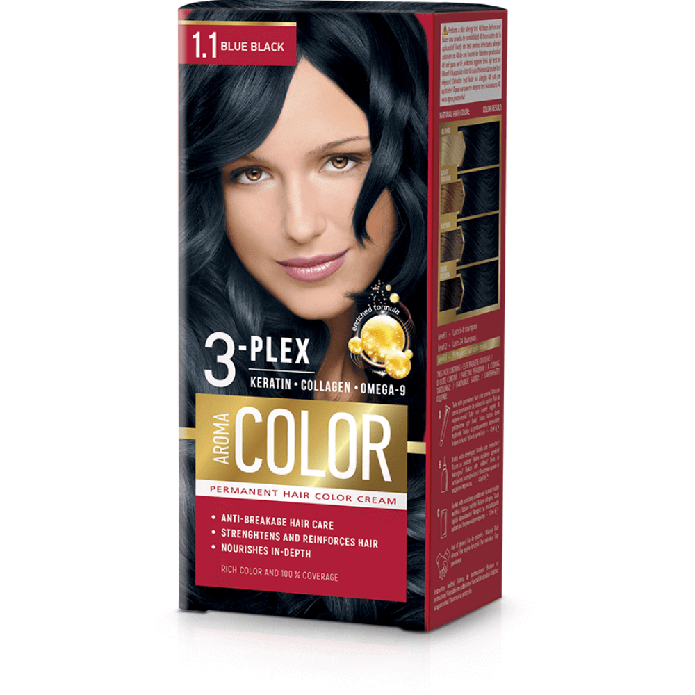 Aroma Color Farba na vlasy - modro čierna č.1.1