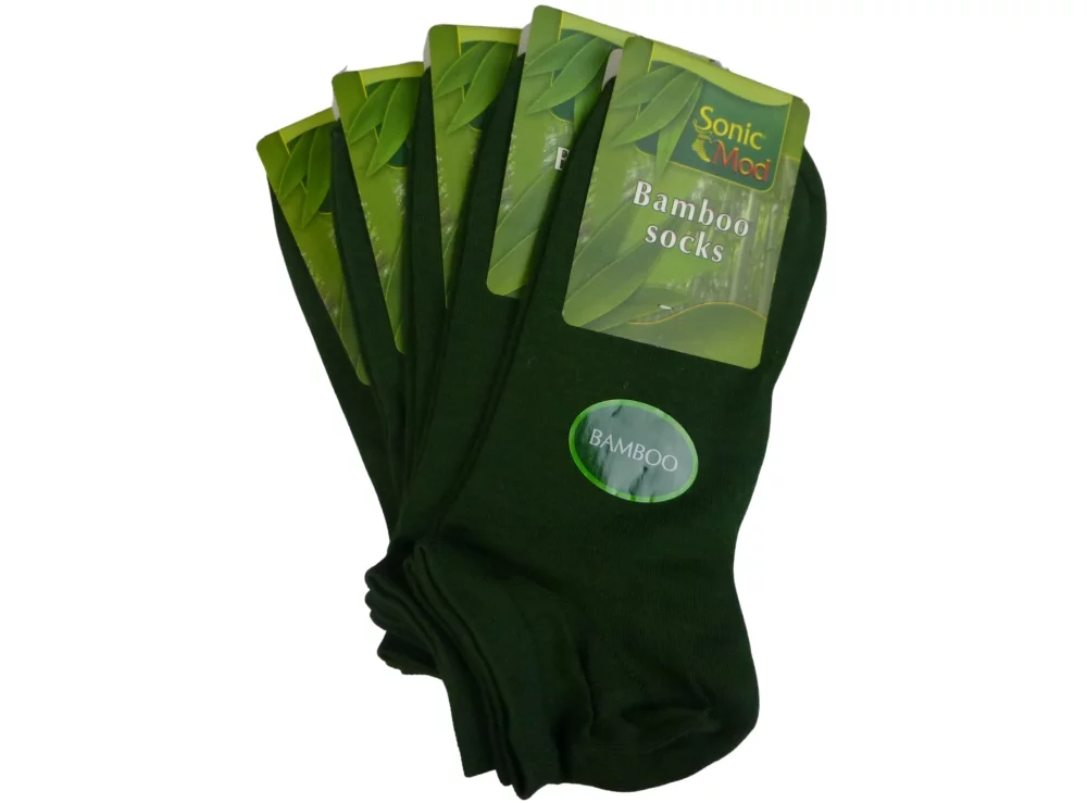 Bambusové ponožky SonicMod 359, 5 kusov - zelená - veľkosť 36-39
