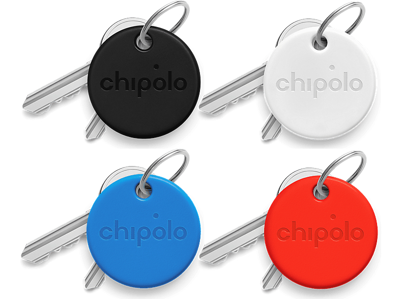 Chipolo One Bluetooth-spårare 4 pack - Svart, Vit, Blå och Röd