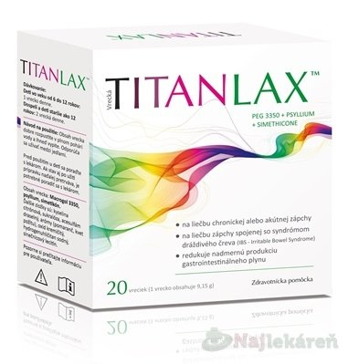 Titanlax prášok na prípravu perorálneho roztoku, vrecká 20x 9,15 g