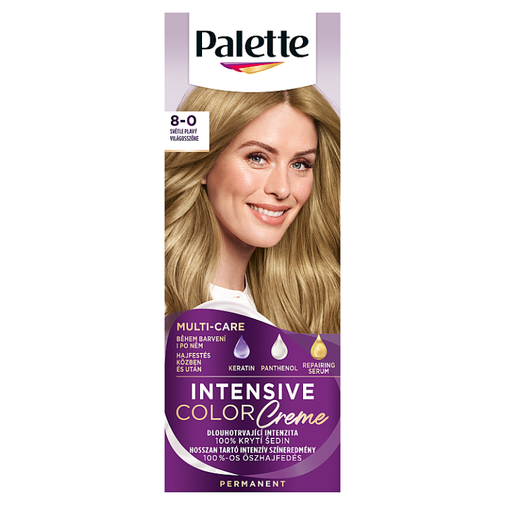 Palette Intensive Color Creme tinta para cabelo 8-0 (N7) Loiro Claro 50 ml - 8-0 (N7), + tigela a partir de 2 unidades