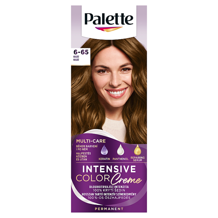 Palette Intensive Color Cream hair color 6-65 (W5) Nougat 50 ml - 6-65 (W5), + bowl from 2 pcs