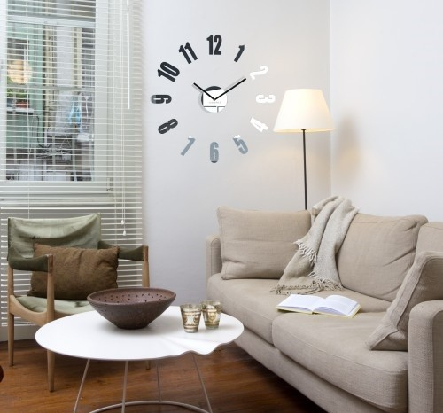 Mirror wall clock for living room
