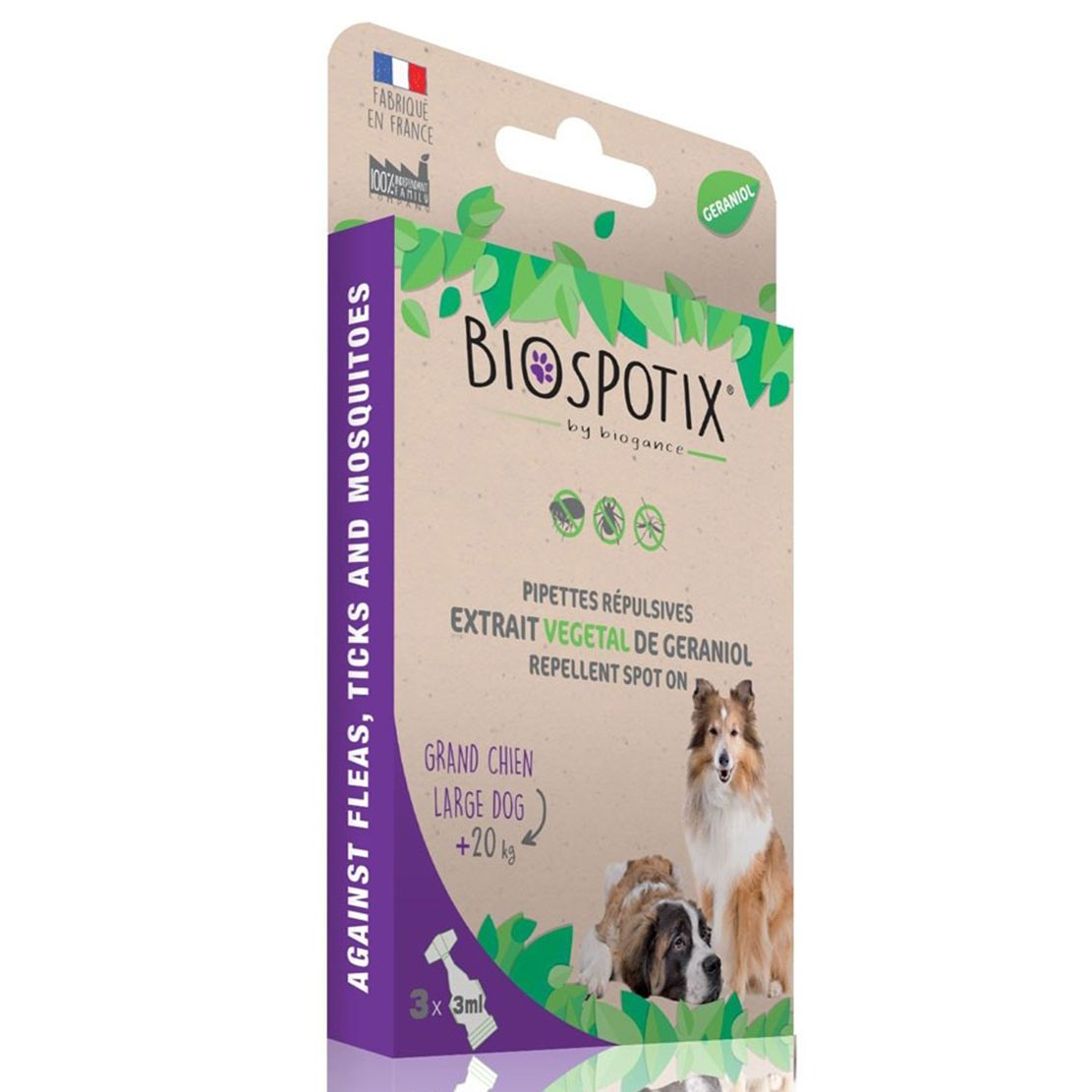 BIOGANCE Biospotix Dog spot-on L-XL riasztó hatással 3 x 3 ml (20 kg fölött)