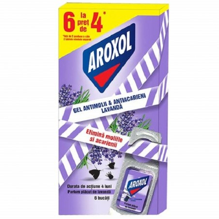 Comprimidos em Gel Anti-traças Aroxol Lavanda Traças e Ácaros, 6 unidades...