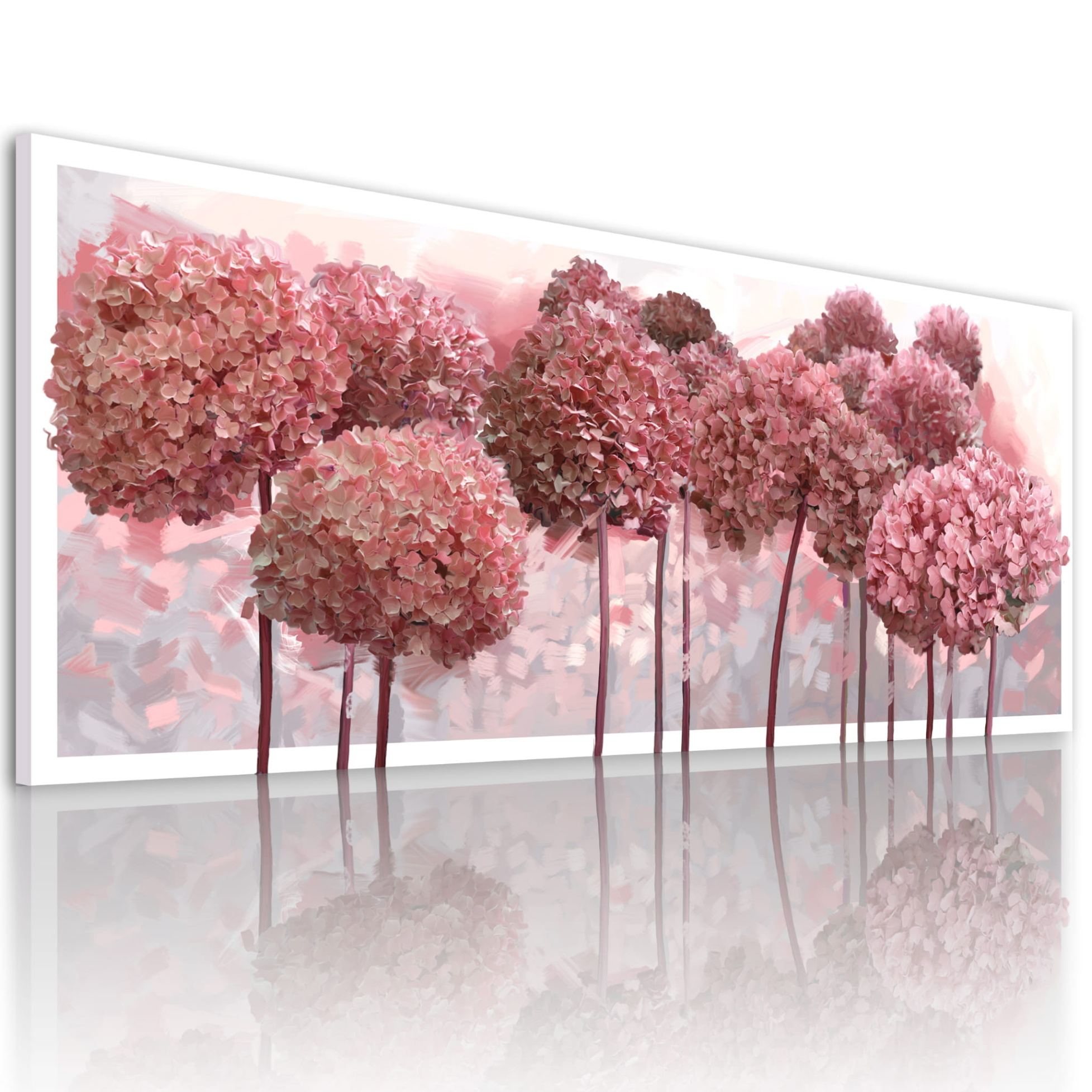 Obraz na plátně HORTENZIE růžové květy různé rozměry Ludesign ludesign obrazy: 100x40 cm