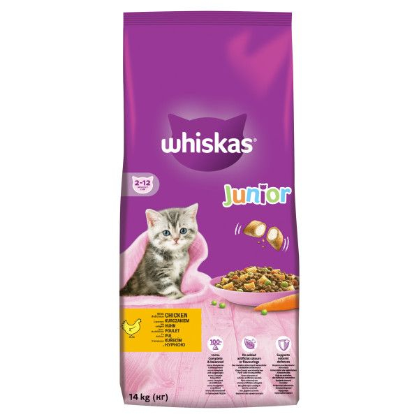 Whiskas Junior cu carne de pui 1,4 kg