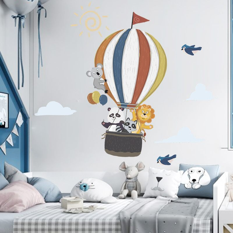 Naklejka ścien na dziecięcy pokój - Zwierzęta w balonie ze ściennej naklejki