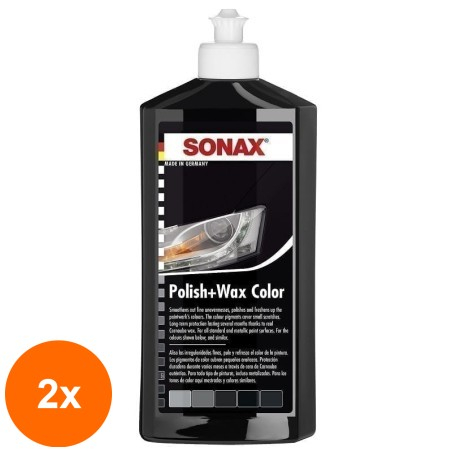 Set 2 x Polish cu Ceara pentru Culoarea Neagra, Polish&Wax Nanopro, 250 ml, Sonax...