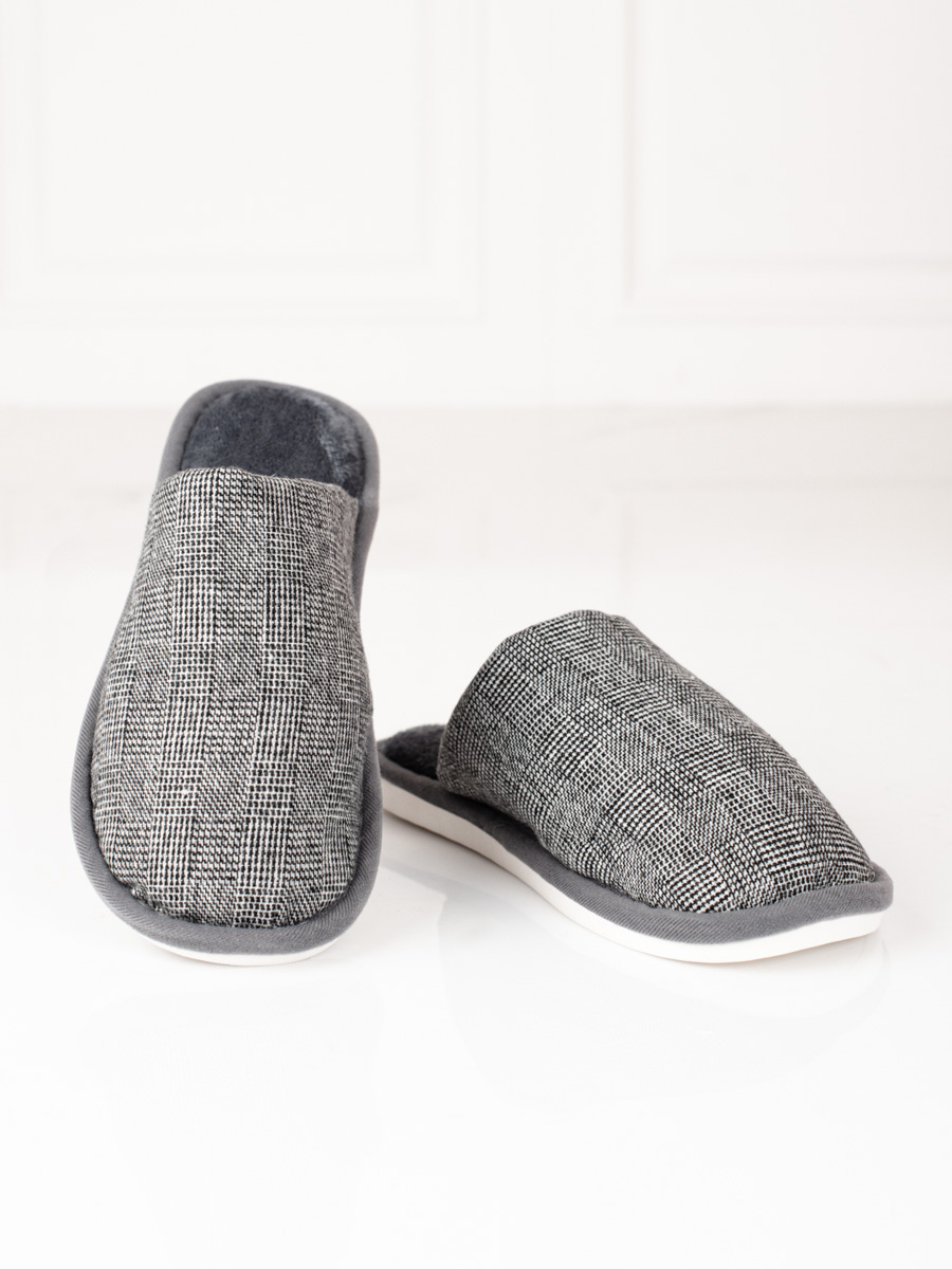 Light shelovet men's slippers gray