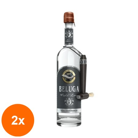 Set 2 x Vodka Beluga Gold Line, 40% Alcool, 0.5 l...