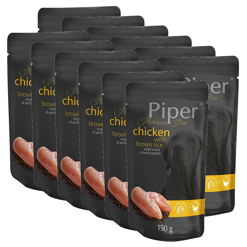Piper Platinum Pure alutasakos eledel csirkehússal és barna rizzsel 12 x 150 g