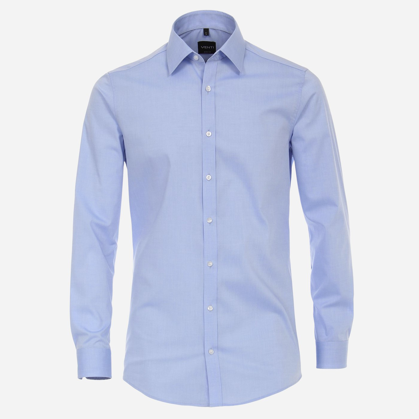 VENTI Modrá pánska košeľa, rukávy 72 cm, Body fit Veľkosť: 39 (M)