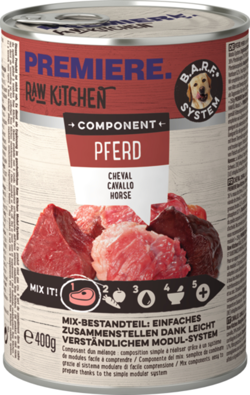 Premiere Raw Kitchen nourriture pour chien en conserve à la viande de cheval 6x400g