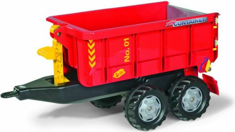 Rollytoys Tractor Trailer with Tipping Red Cargo Bed