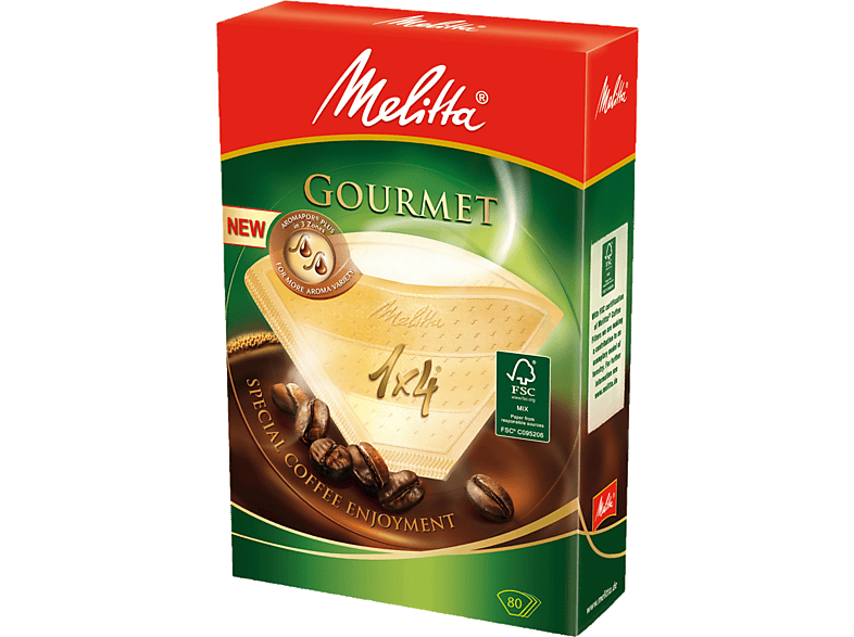 Melitta Gourmet 1x4 Kaffefilter - Oblekta