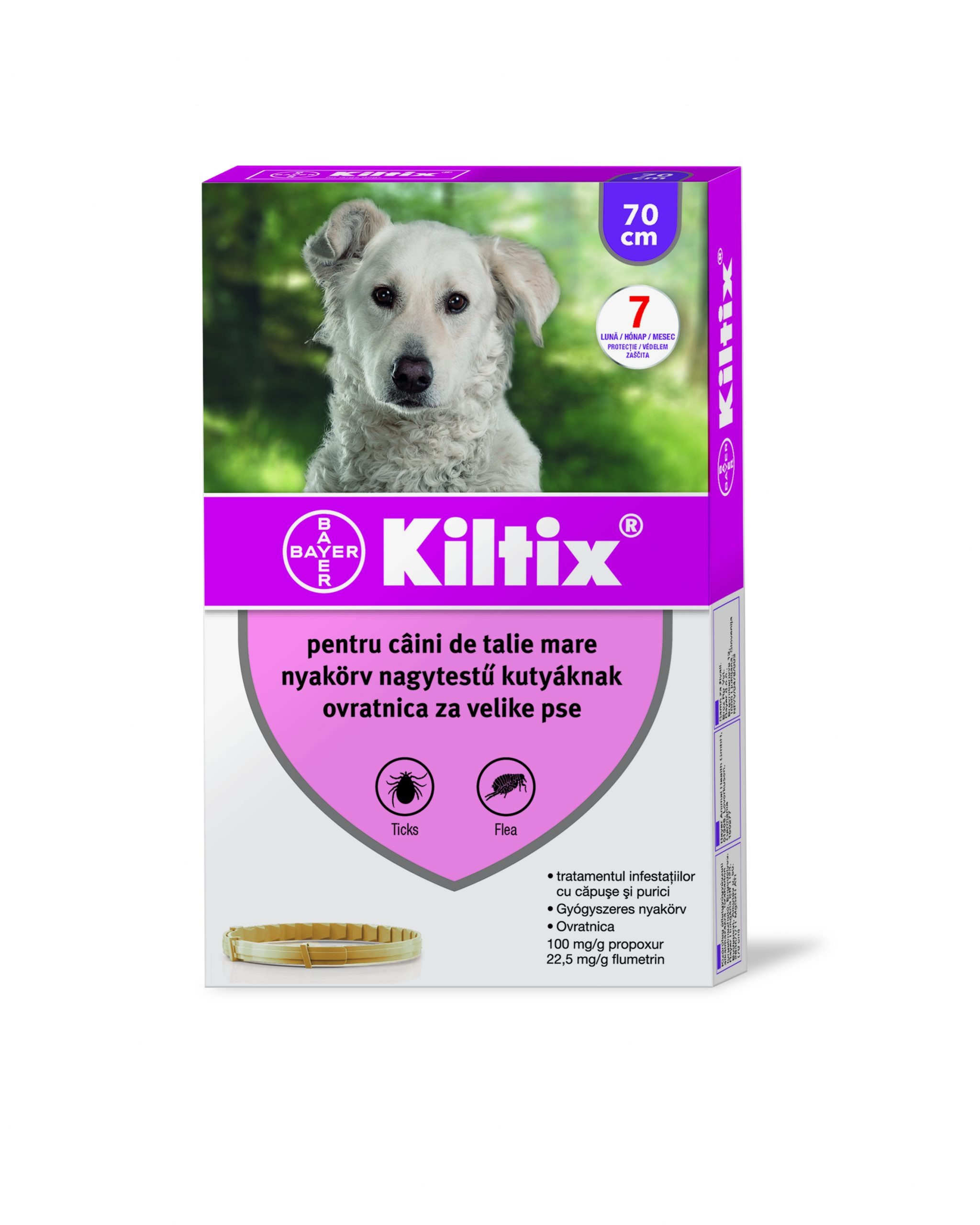 Coleira anti-pulgas e carrapatos Kiltix para cães L
