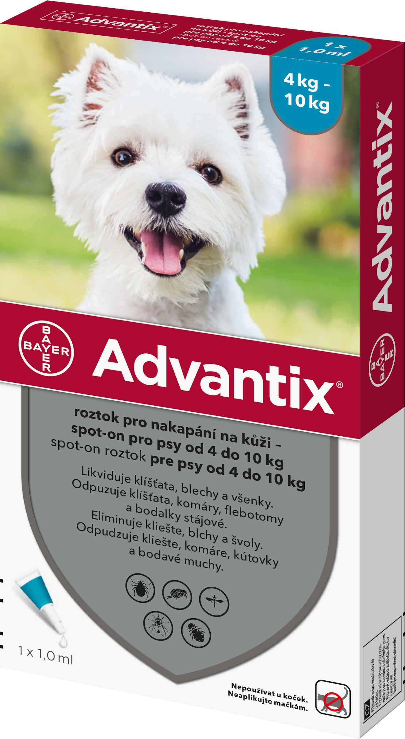 Advantix Spot-on pre psy od 4 do 10 kg 1 ks