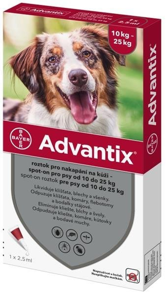 Advantix Spot-on pre psy od 10 do 25 kg 1 ks