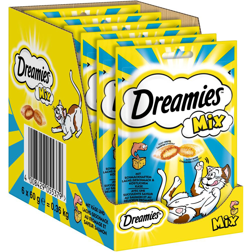 Dreamies cat treat mix salmon&cheese 6x60g