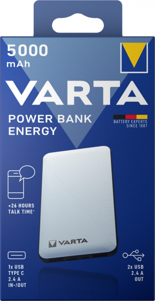 VARTA Powerbank Energy 5000mAh Hvit